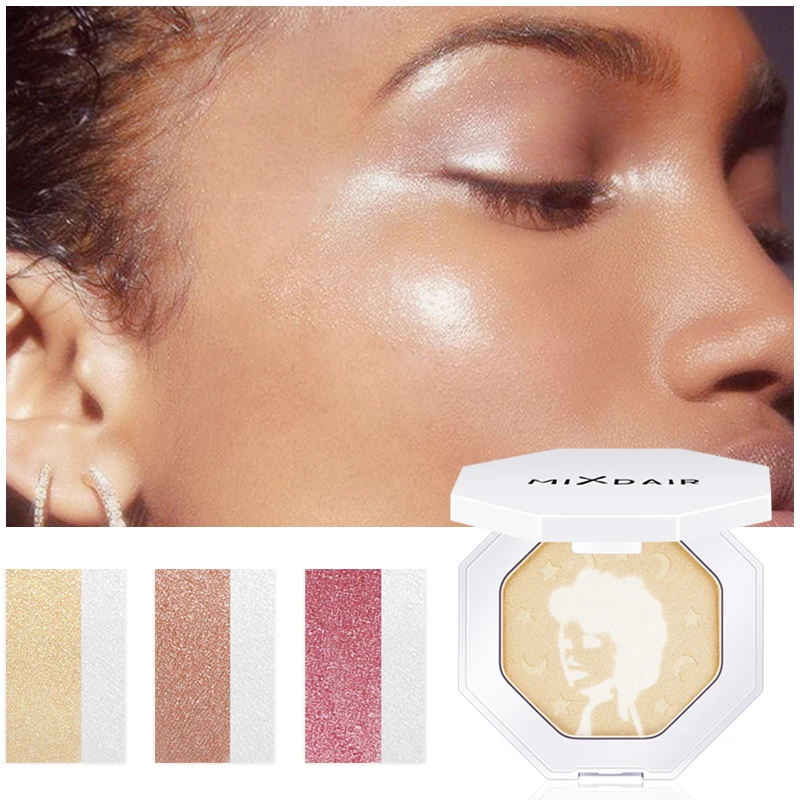 MIXDAIR Shimmer highlighter палитра пудры светящийся набор 2 цвета в 1 лицо составлять Контур бронзатор осветитель лица и глаз изюминка