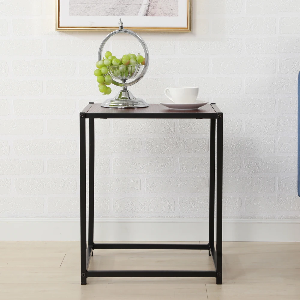 Rustic Metal Frame Veneer Surface Side Table End Table Dropshipping Rustic Metal Frame Veneer Surface Side Table End Table Dropshipping