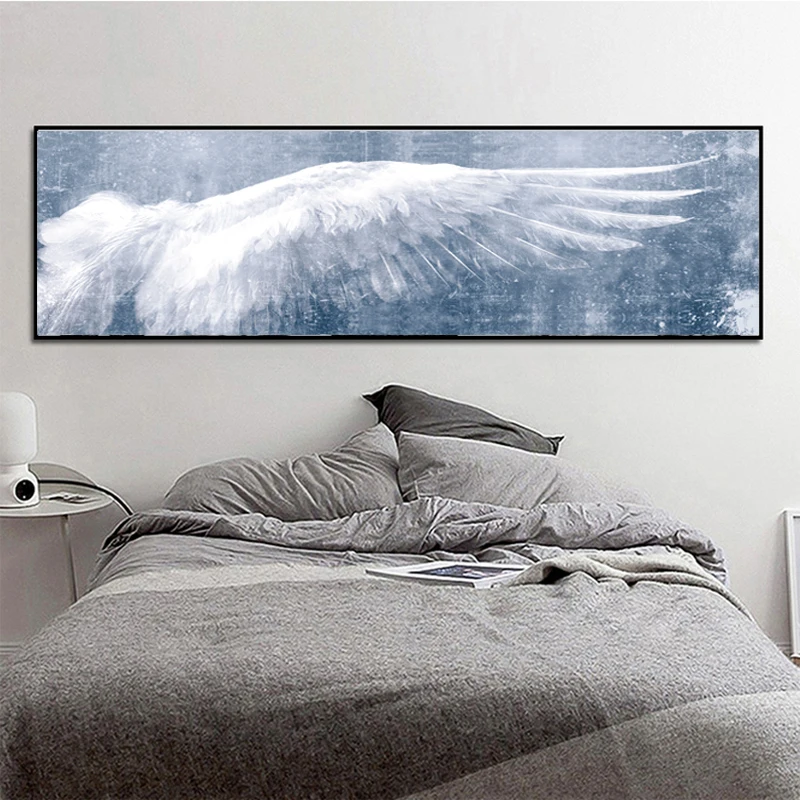 RELIABLI художественные Угловые Крылья белые перья картины холст печать гостиной большого размера Современное Абстрактное Искусство стены декоративные картины