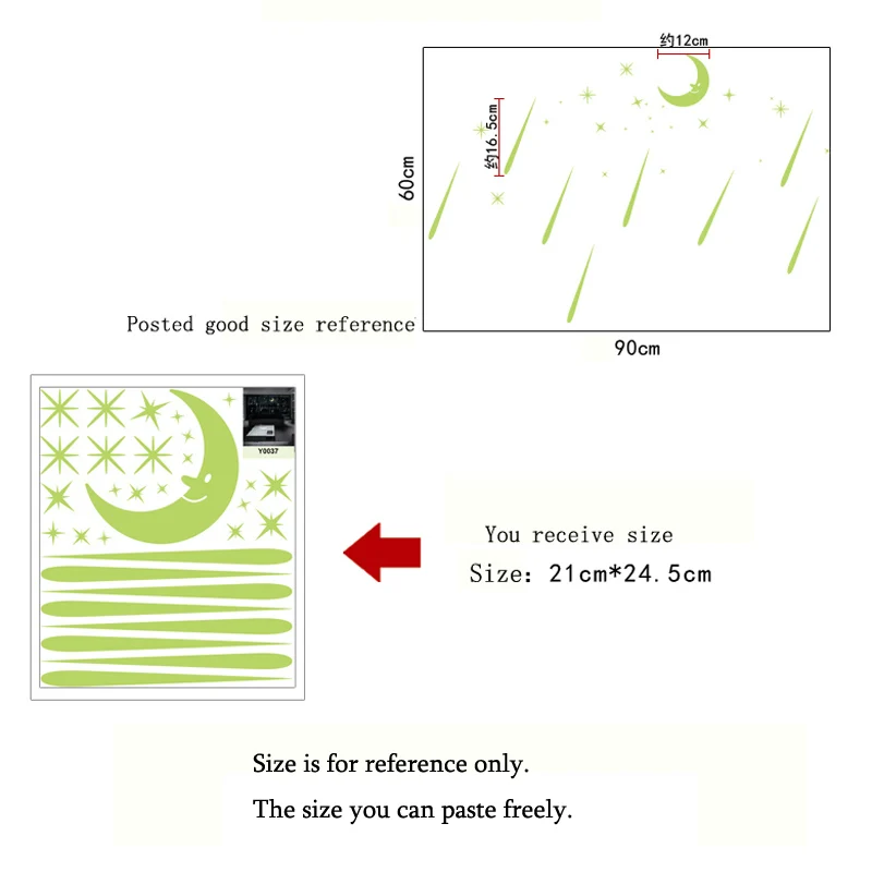 Новые светящиеся наклейки на стену для дома, модный флуоресцентный плакат, сделай сам, украшение, метеоритный душ, дизайн, комбинированная наклейка
