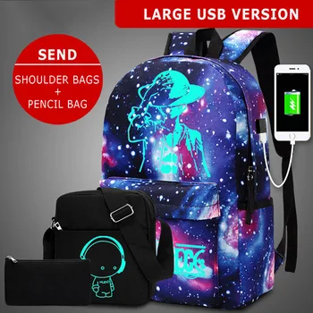 

School Bags Children Cartoon School Backpack For Teenage Girls Kids Luminous USB Charge High Capacity Youth Laptop Bag Mochila