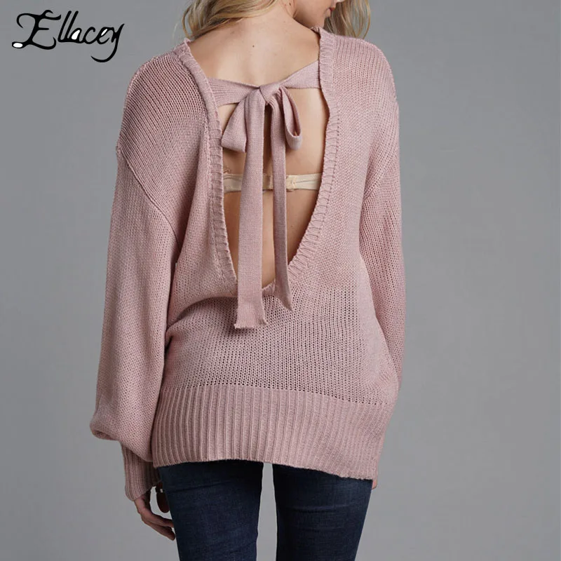 Open back bow sweater Clearance