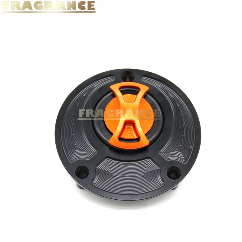 Motorcycle Accessories CNC Aluminum Fuel Gas Tank Cap Cover Key FOR R6/R6S R1 FAZER FZ1 FZ6/FZ6R(all years - Color: Orange