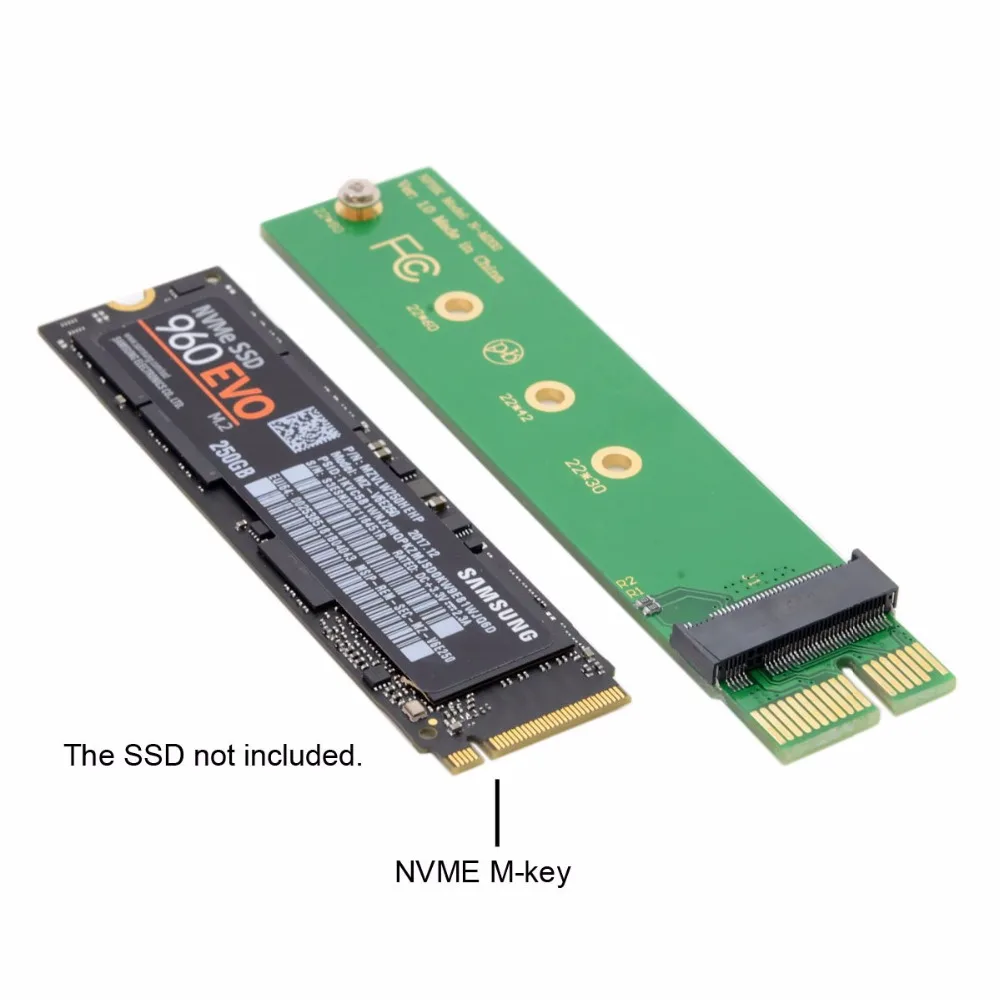 NGFF M key NVME AHCI SSD для PCI E 3 0 1x x1 Вертикальный адаптер XP941 SM951 PM951 960 EVO SSD|Кабели передачи