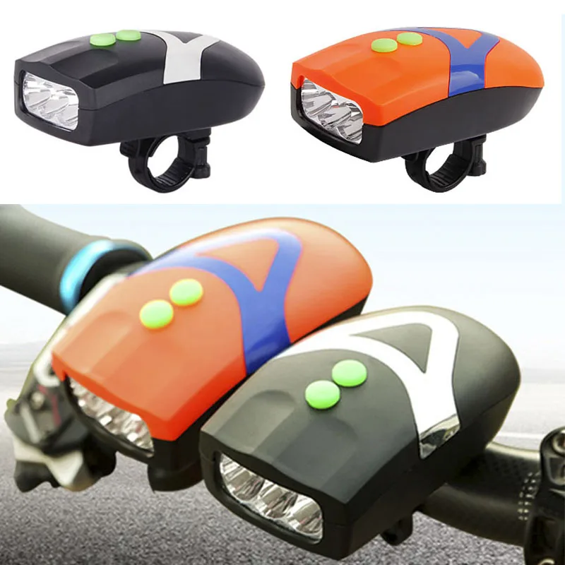 

2 in 1 Ultra Bright Bicycle Bell 3 LED Light Bike Cycling Front Head Light Lamp with Electronic Bell Horn Safety Cycling