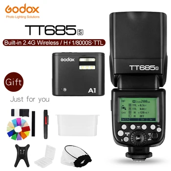 

Free DHL Godox TT685S HSS TTL Speedlite with Godox A1 Phone Flash Speedlite Built-in X1 System for S CD50