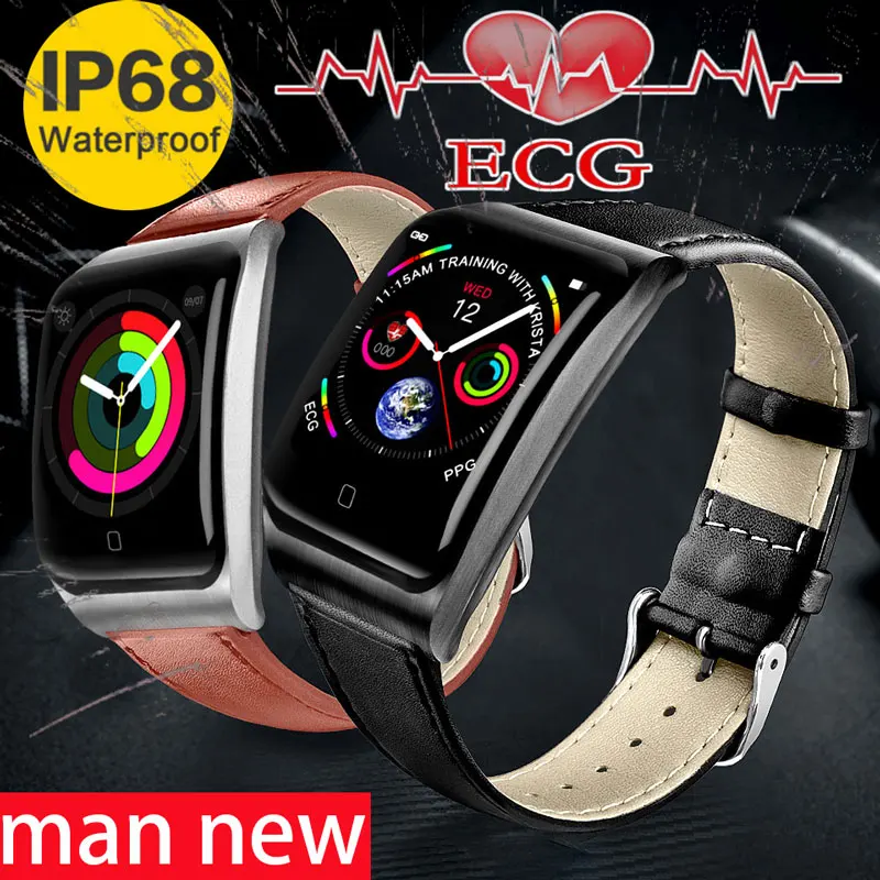 Ppg ecg ip68 на русском языке фитнеса умный Браслет с измерения давления измерением
