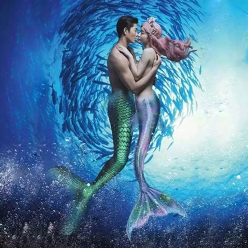 Kaufen Angepasst Frauen Meerjungfrau Schwanz für Schwimmen mit Monofin, Swimmable Kostüm Cosplay Bade Badeanzug Mädchen, Kinder und Erwachsene Kleid