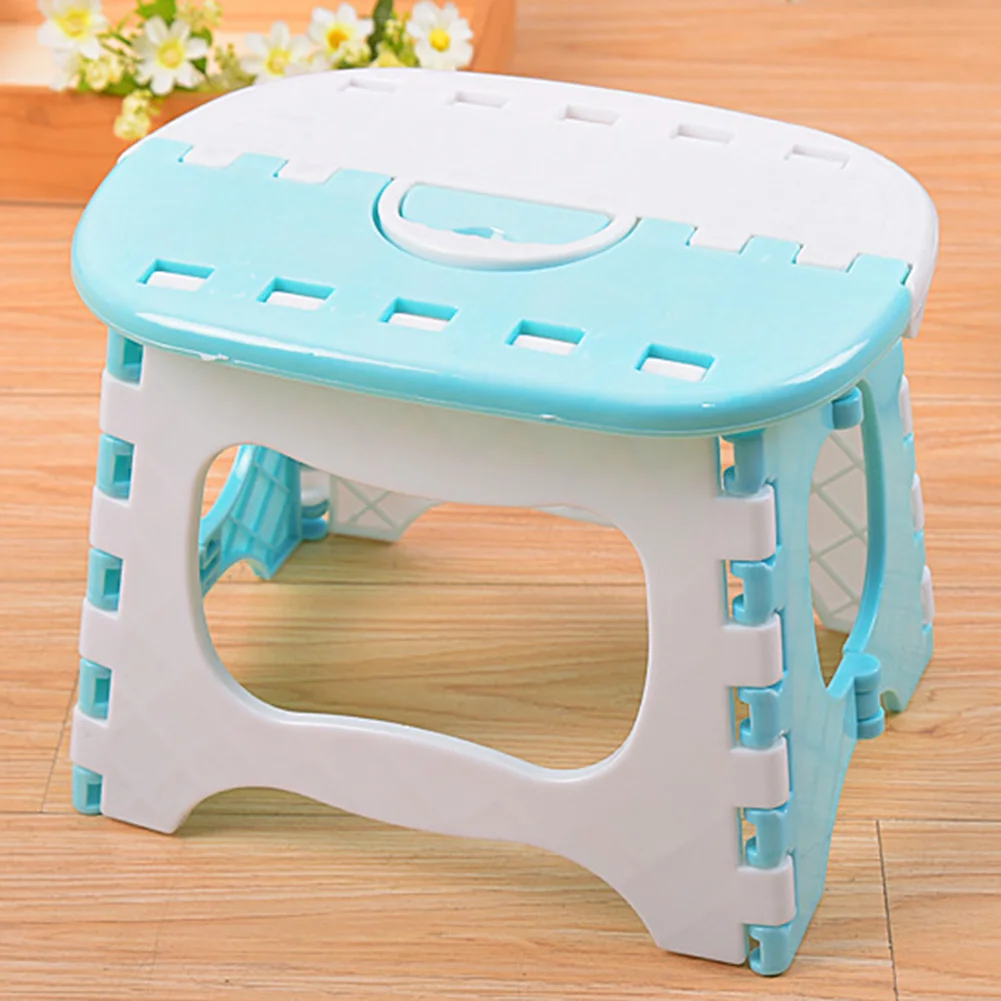 

With Handle Strong Load Capacity Fishing Outdoor Bathroom Use Lightweight Anti Slip Plastic Folding Stool Seat Space Saving