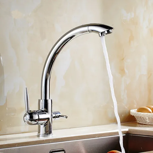 

360 Degree Kitchen Faucet Single Hole dual Handle Black/Silver Kitchen Mixer Basin Mixer Taps 9103