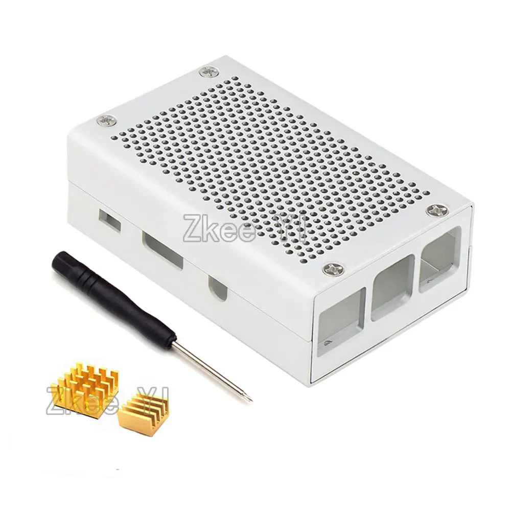 Алюминиевый чехол с радиатором для Raspberry Pi 3 Model B, Pi 3 B+, Pi 2 Model B - Цвет: Silver