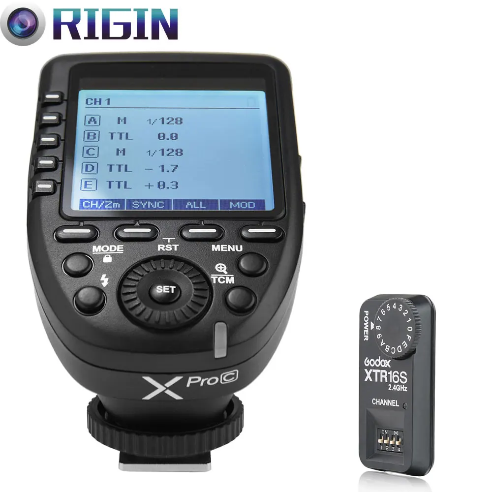 

In the Stock!Godox E-TTL II 2.4G Wireless X system HSS with Big LCD Screen Transmitter Xpro-C+XTR-16S Receiver Kit For Canon