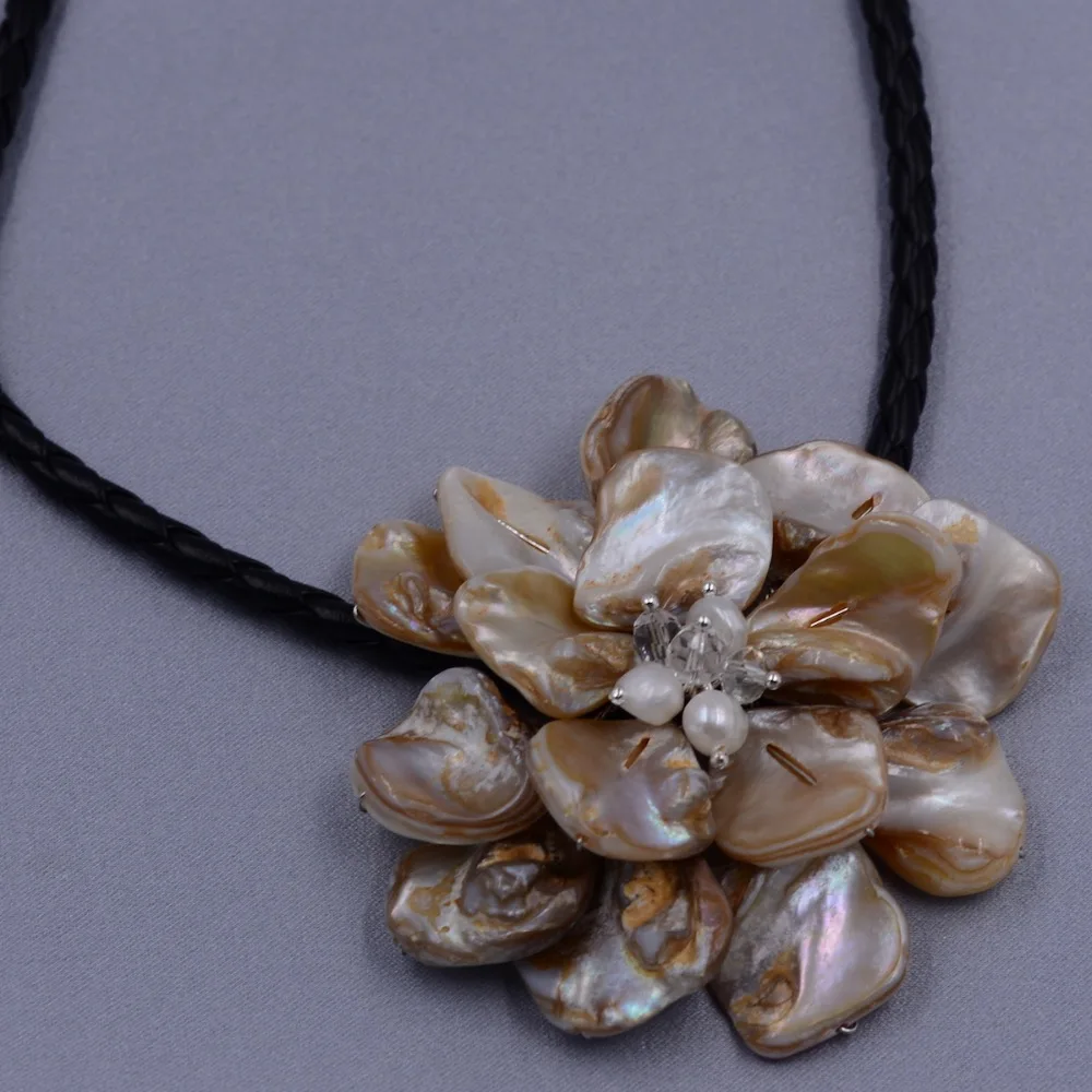 2018 Trendy Fashion White Baroque Shell Flower Necklace Female Wedding &amp Engagement Jewelry | Украшения и аксессуары