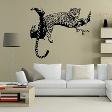 Wild Large Leopard Animal Wall Sticker Tiger 48cm*80cm Wall Decal Art Mural Home Decor Black Color