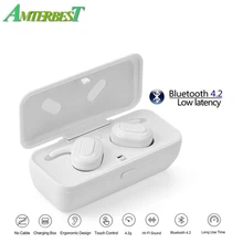 AMTERBEST Беспроводной наушники мини Bluetooth Heahset Bluetooth стерео наушники с микрофоном для IOS смартфонов на базе Android