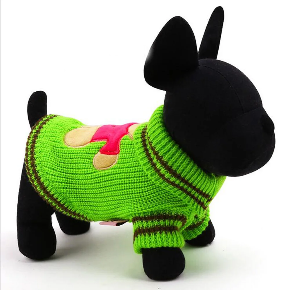 Fashion Teddy Bear Printing Dog Sweater Winter Warm Knitting Round