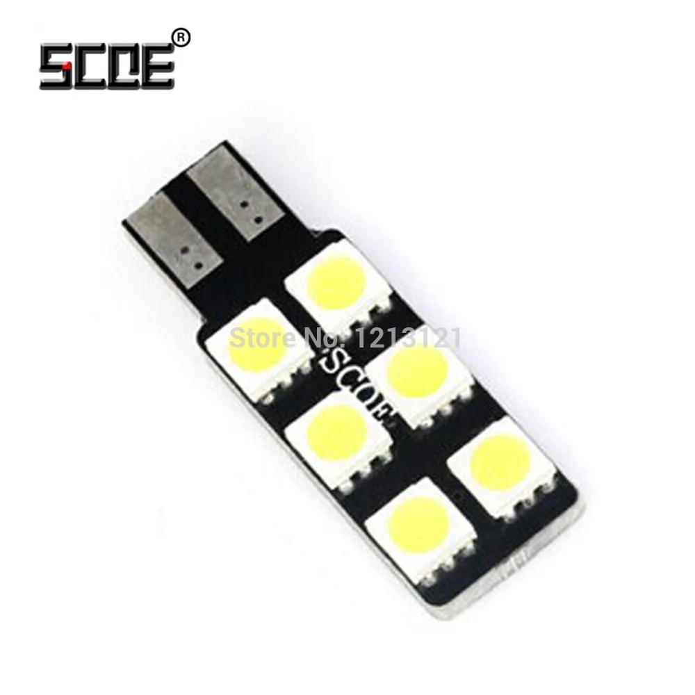 

SCOE 10 шт. T10 W5W 6SMD 5050 Светодиодный светильник для чтения автомобиля, светодиодный светильник для чтения, купольный светильник с картой, светильник с пластиной, светильник для интерьера 194 168 2825