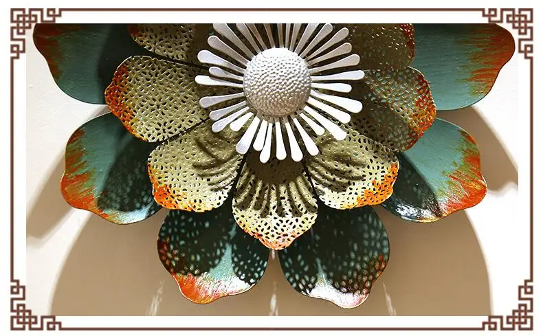 Роскошная креативная домашняя стена из кованого железа, искусственный цветок, ремесла, настенное цветочное панно, подвесное украшение для гостиной