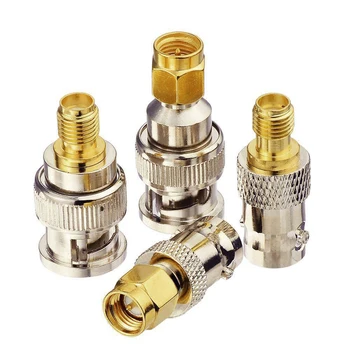 

BNC To SMA Connector Four-Piece SMA To BNC Four Adapter RF Connector Straight Test Converter Kit Set