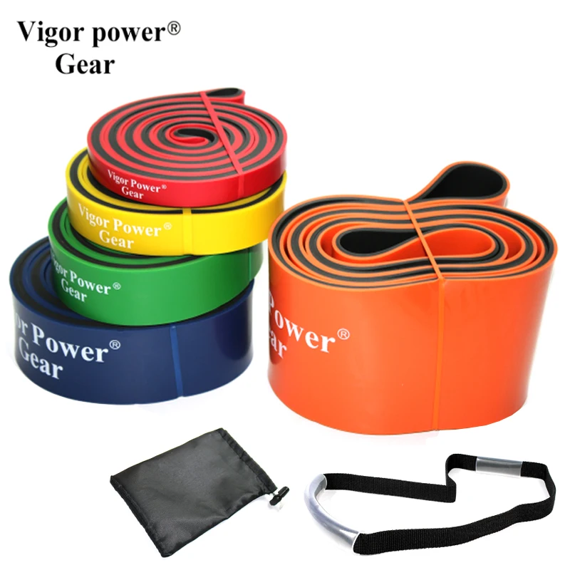 5pcs/Set Dual Color Resistance Bands Pull Up Fitness Band Loop for Pull