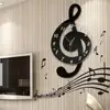 New 3D G-Clef Music Note Wall Clock Modern Minimalist Wall Clock Quartz Movement for Bedroom Living Room Personality Decoration 3