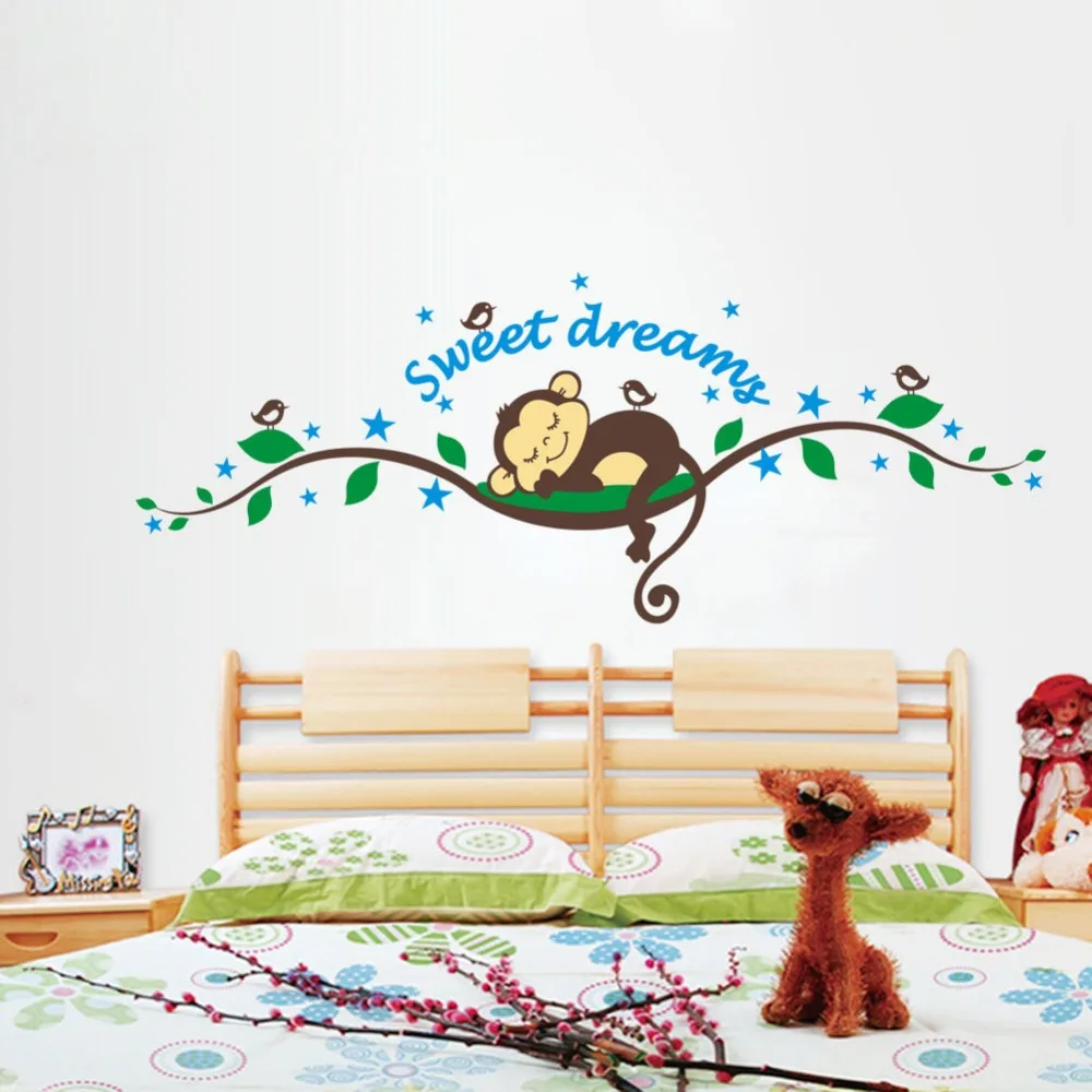 

120CM Sticker children interest cartoon monkey forest sweet children room wall sticker wall stickers for kids rooms wall decor