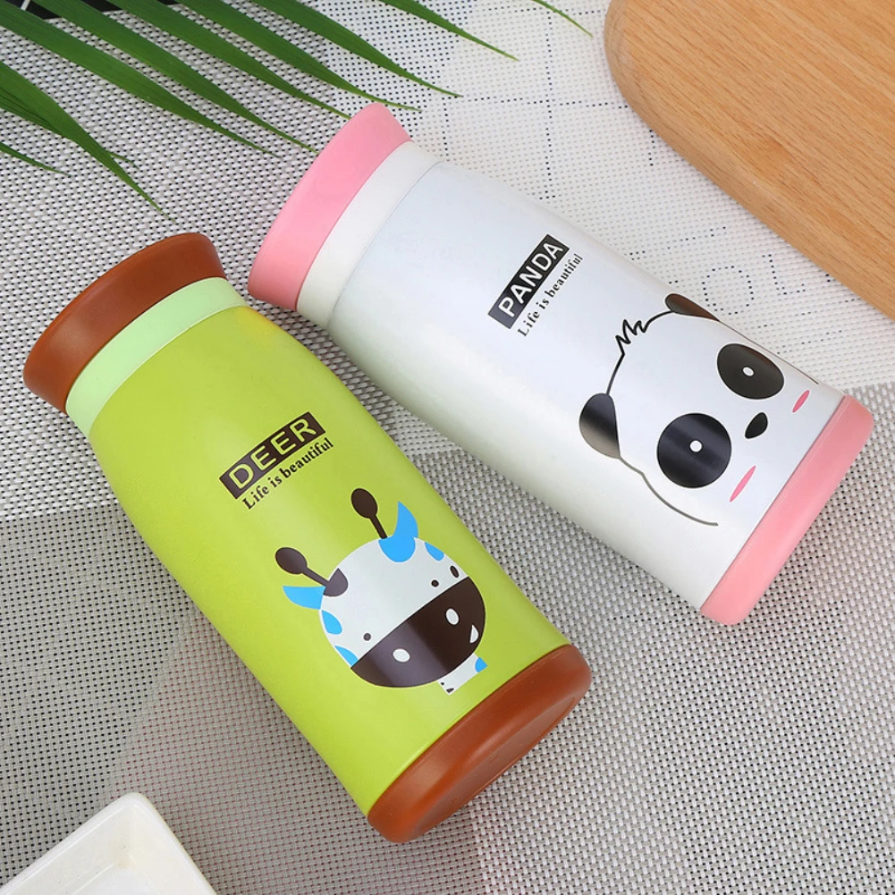 buy New Arrival Cartoon Thermos Cup Bottle Stainless Steel Thermocup Vacuum Thermal Mug Funny Birthday Couple Gift kid