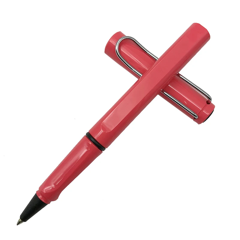 Высококачественная матовая фиолетовая Ручка-роллер 0,7 мм, 1 шт., красивые офисные черные чернила для ручек, запасная форма для школы, подарок для женщин - Цвет: coral red