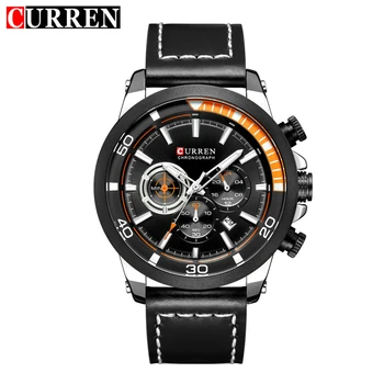 

CURREN Japanese Quartz Mens Chronograph Sport Watch Military Army Watches Men Leather Date Wristwatches Clock Relogio Masculino