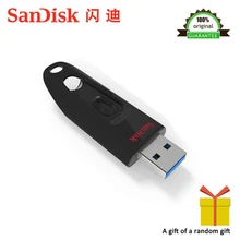 Двойной флеш-накопитель SanDisk CZ48 USB флэш-накопитель 16 ГБ 32 ГБ 64 Гб 128 ГБ USB 3,0 флеш-накопитель 100 МБ/с. читать Скорость в виде ручки