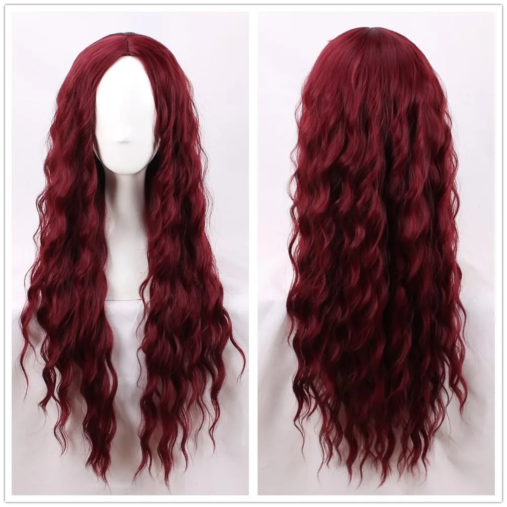 Лолита парик косплей кудрявый розовый красный длинный парик синтетические волосы Готический ролевые игры волосы
