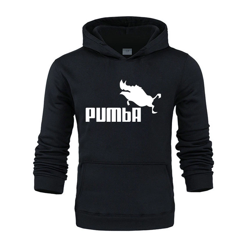 

New Pumba Fashion Hooides Men's Thick Clothes Winter Sweatshirts Men Hip Hop Streetwear Solid Fleece Hoody Man Clothing