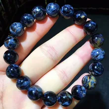 Натуральный фиерзит, голубой, желтый, драгоценный камень, Круглый, 11 мм, бусины, растягивающийся браслет из фианиии, аааааа