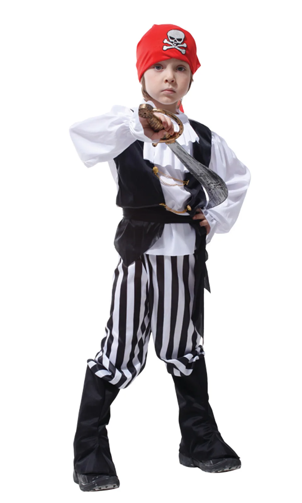 Бесплатная доставка Карибский пират для мальчиков, костюм для вечеринки на Хэллоуин; Карнавальный костюм для детей капитана Джека;