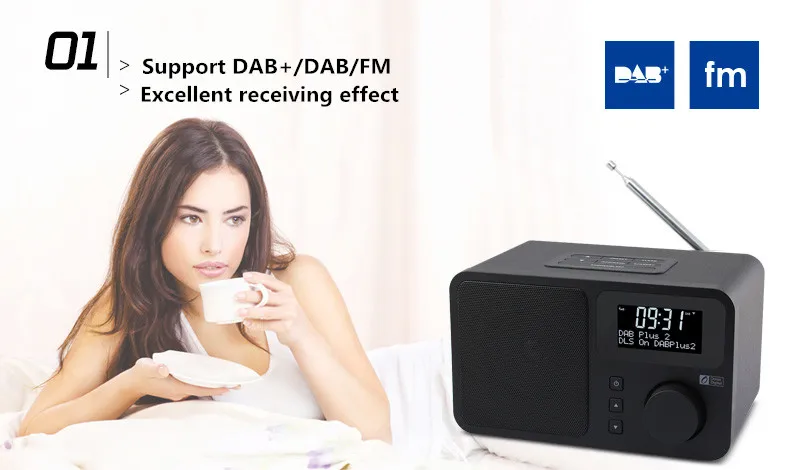 DAB/DAB+/FM радио океан цифровой DB-230B DAB+ цифровой радио Bluetooth двойной будильник многоязычное меню