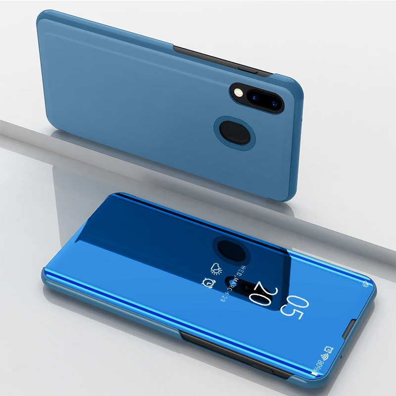 

For Samsung Galaxy M20 Case Luxury Smart Mirror View Leather Flip Shell Stand Case For Samsung M10 M20 Cover Phone Shell Coque