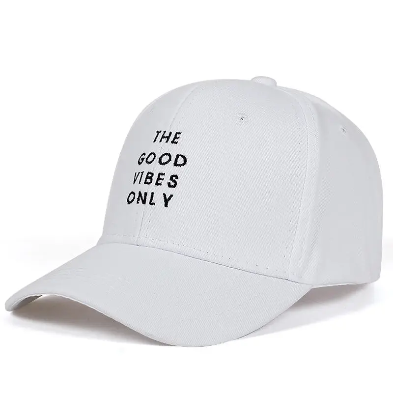 GOOD VIBES ONLY папа шапка для мужчин и женщин хлопковая бейсбольная кепка Bone Кепка для гольфа с застежкой сзади, шапки, головные уборы, Bone Гаррос - Цвет: Белый