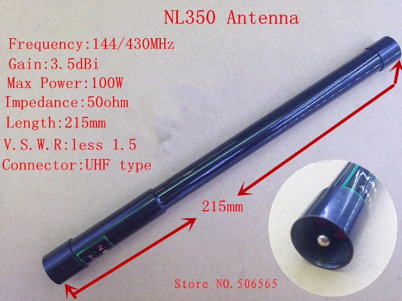 Двухдиапазонная антенна из стекловолокна черного цвета NL350 Uhf Vhf для kenwood motorola yaesu