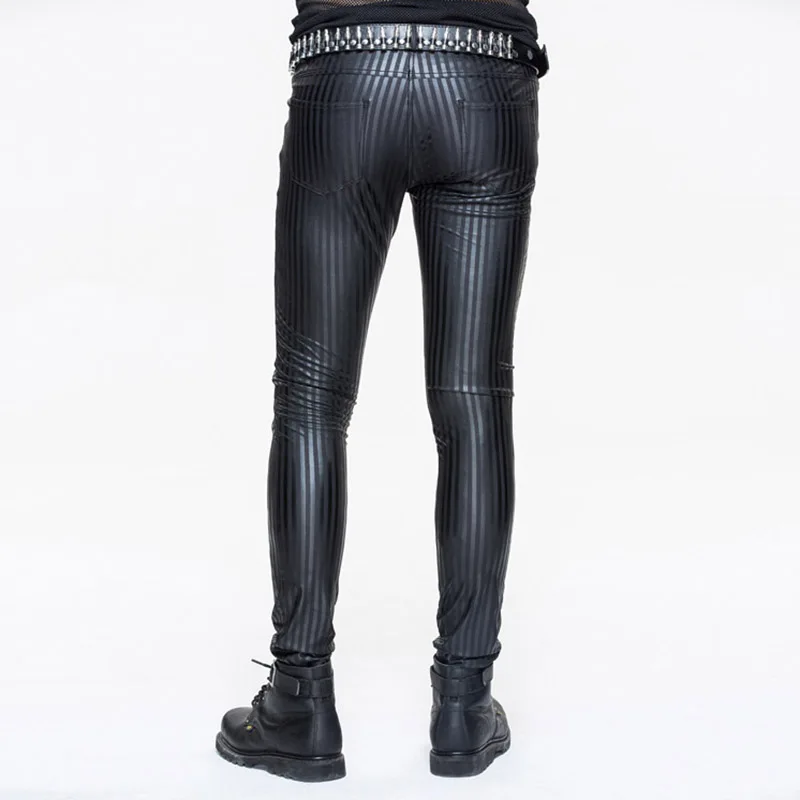 Steampunk Men Casual Leather Pants Men 