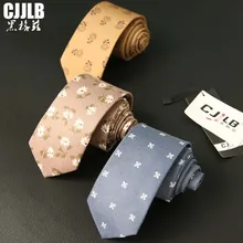 Цветок Галстук 6 см модные Для мужчин Цветочный принт галстук костюм Узкие галстуки тонкий хлопок шеи галстук для свадьбы для рождественской вечеринки