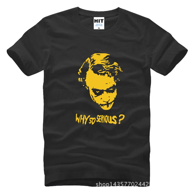 

Batman The Dark Knight Joker "Why So Serious" Printed Mens Men T Shirt T-shirt 2015 Cotton Tshirt Tee Camisetas Masculina