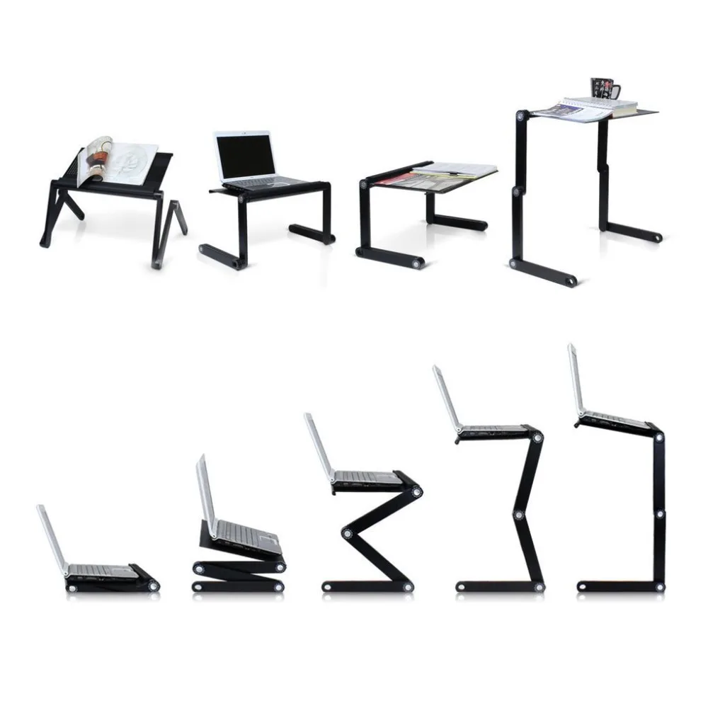  Adjustable Aluminum Laptop Desk Ergonomic Portable TV Bed Lapdesk Tray PC Table Stand Notebook Tabl