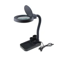 

110V/220V Universal Glass Lens LED Desktop Magnifier 5X 10X Magnified Desktop Magnifying Glass Repair Tool With 40 LED Bracket