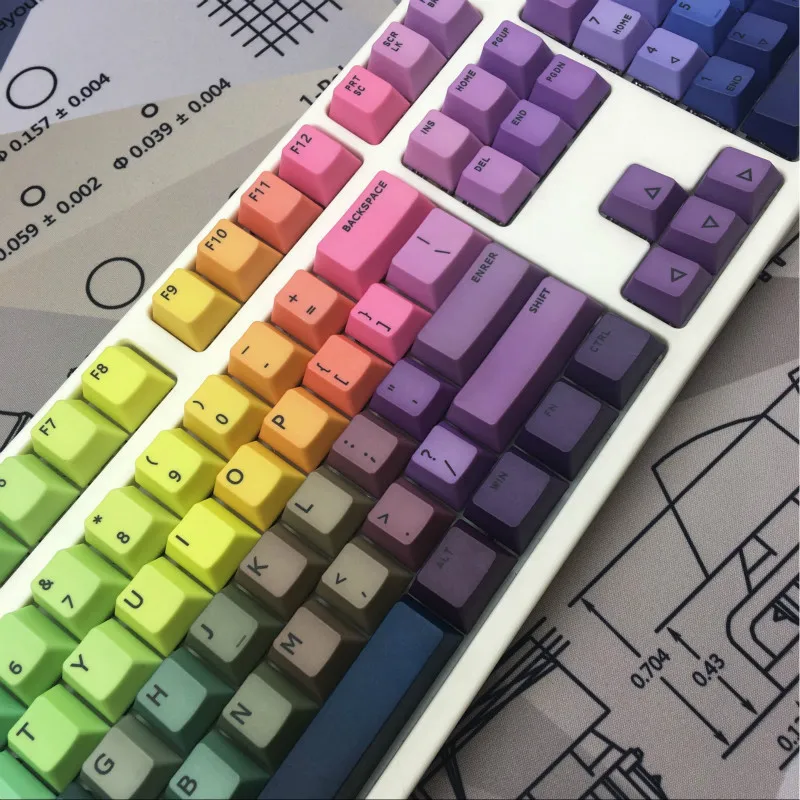 

pbt dye sub rainbow keycap cherry profile for mechanical keyboard Just a keycap not a keyboard rainbow-keycaps
