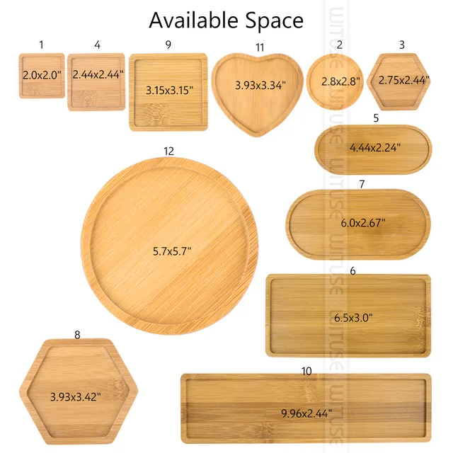 WITUSE Boutique Simple Home Square Tray Bamboo Flower Pot Tray Flower Pot Bonsai Flower Pots Water Tray Gardening Accessories