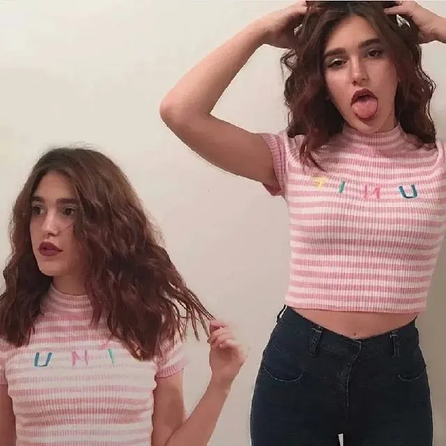 Runway UNIF Sweater Women Turtleneck Striped Letter Pull Femme Short Sleeve Knitted Sweaters and Pullovers Sueter Mujer