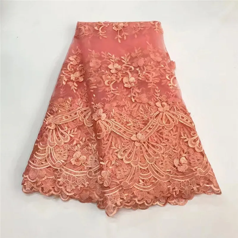 2018 Latest French Nigerian Laces Fabrics High Quality Tulle African Wedding Lace yellow pink | Дом и сад