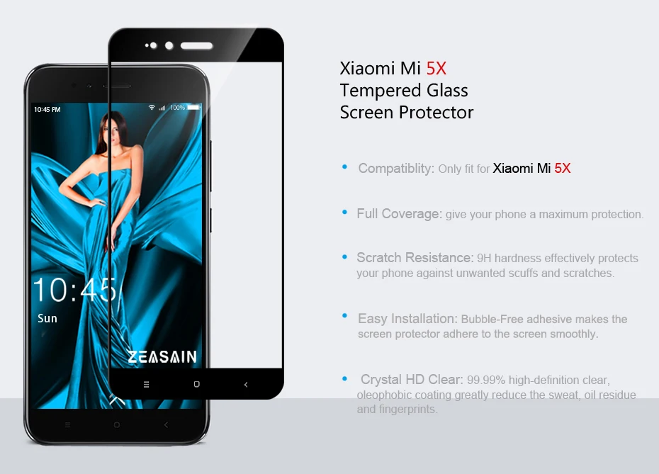 2 Pack Original ZEASAIN Screen Protector For Xiaomi Mi5X MiA1 M5X Mi 5X A1 Xiomi 5X A1 Full Cover Tempered Glass 9H Glass Film (5)