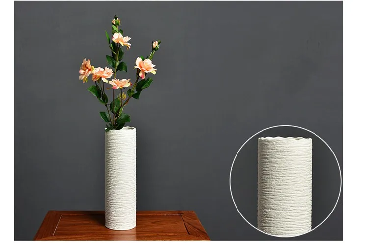 yaratici seramik cicek vazo beyaz ev