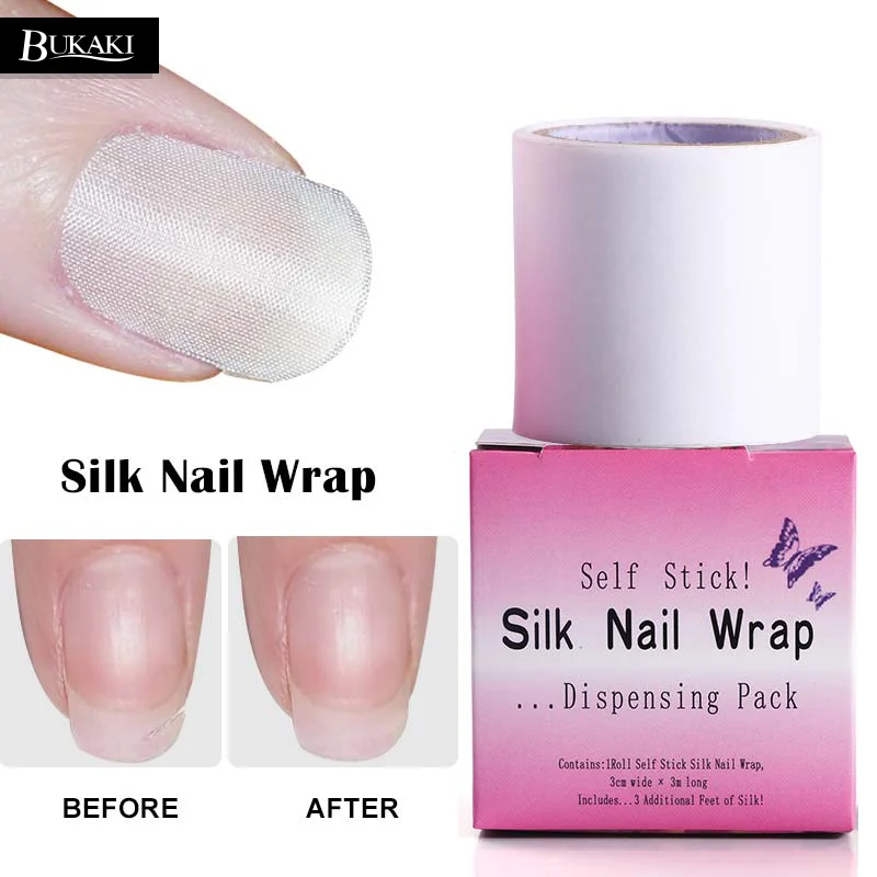 

BUKAKI Nail Repair Adhesive Nail Silk Wrap DIY False Tools Protector Reinforce Extension Sticker Guide Form UV Gel Polish
